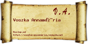 Voszka Annamária névjegykártya